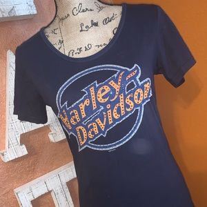 Harley Davidson jeweled T-shirt EUC
